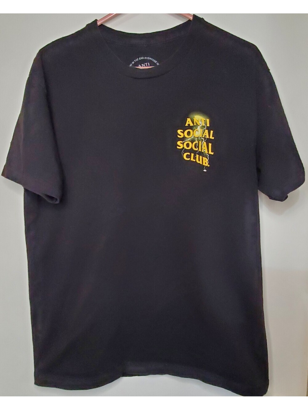 Anti Social Social Club Yellow Banded Tee Black Men's Large ASSC SS23
